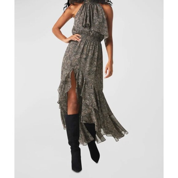 MISA Los Angeles DressSize XS Extra Small Sleeveless Halter Paisley Shimmer NWT - Picture 1 of 9